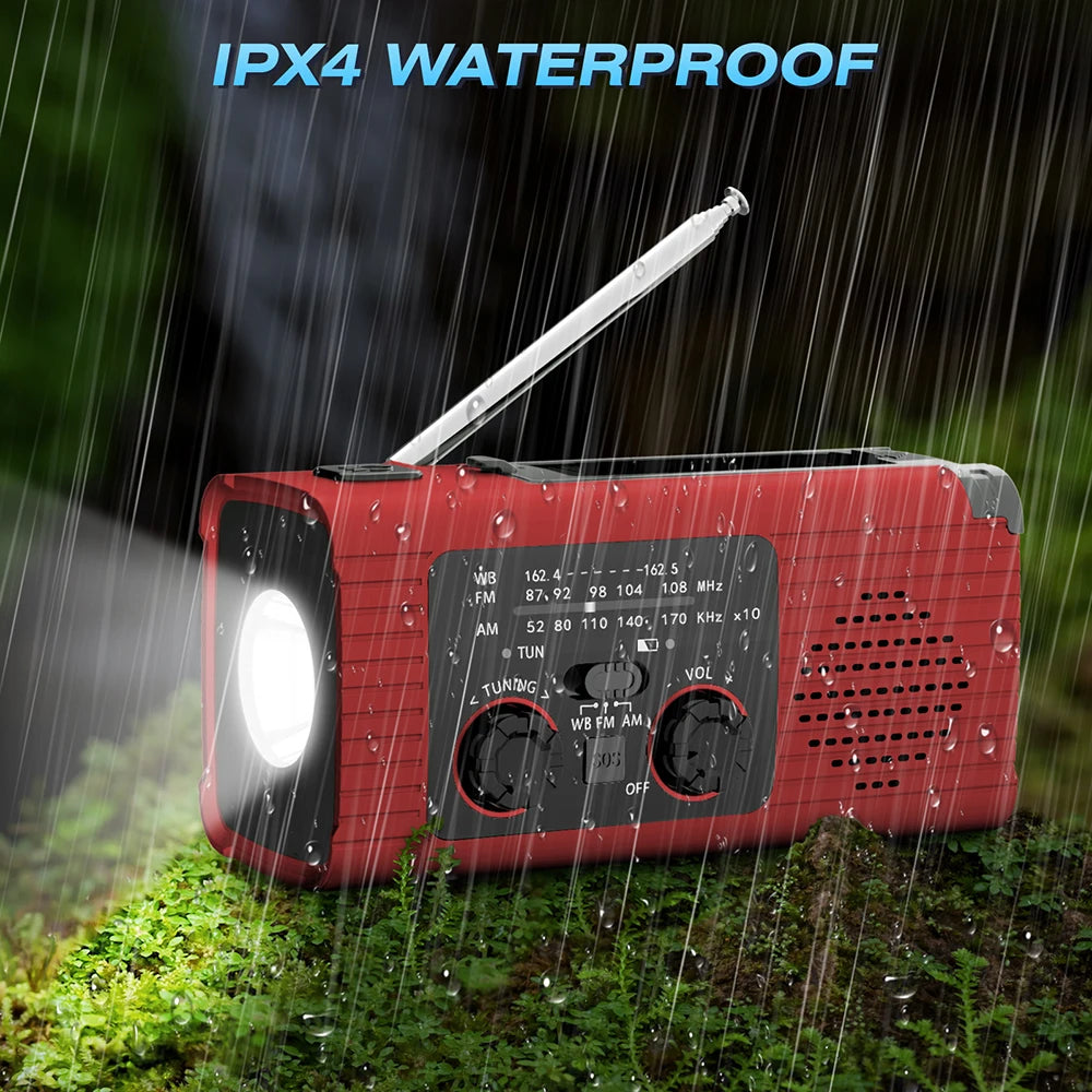 Emergency Light Solar Powered Radio, Charger, Flashlight...