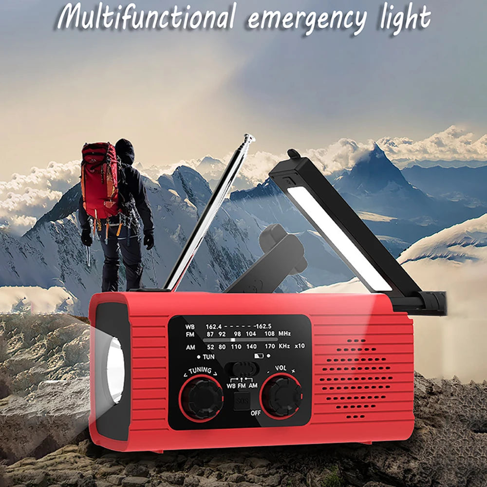 Emergency Light Solar Powered Radio, Charger, Flashlight...