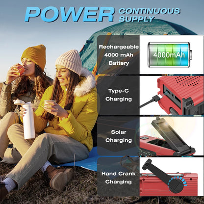 Emergency Light Solar Powered Radio, Charger, Flashlight...