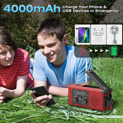 Emergency Light Solar Powered Radio, Charger, Flashlight...