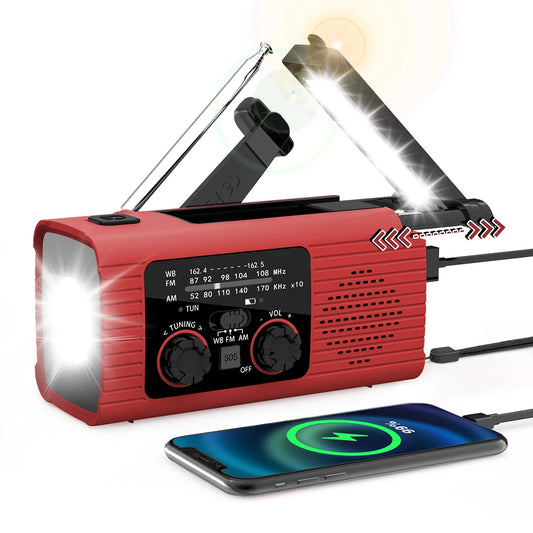 Emergency Light Solar Powered Radio, Charger, Flashlight...