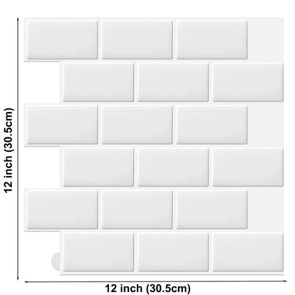 3D Texture Wall Tile Stickers, Self-Adhesive Brick Pattern for Kitchen, Bathroom...5 Pcs