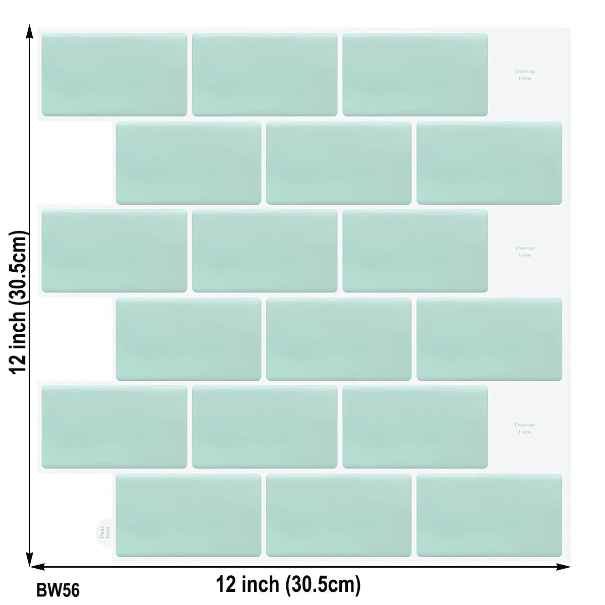 3D Texture Wall Tile Stickers, Self-Adhesive Brick Pattern for Kitchen, Bathroom...5 Pcs