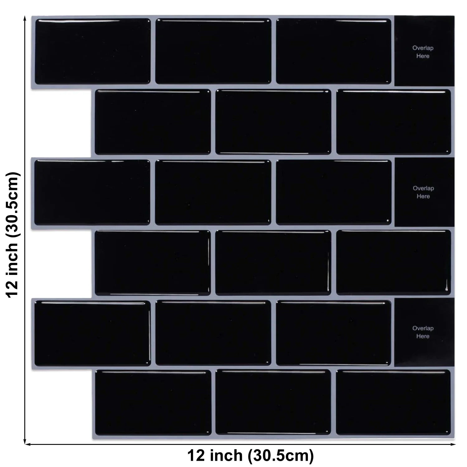 3D Texture Wall Tile Stickers, Self-Adhesive Brick Pattern for Kitchen, Bathroom...5 Pcs