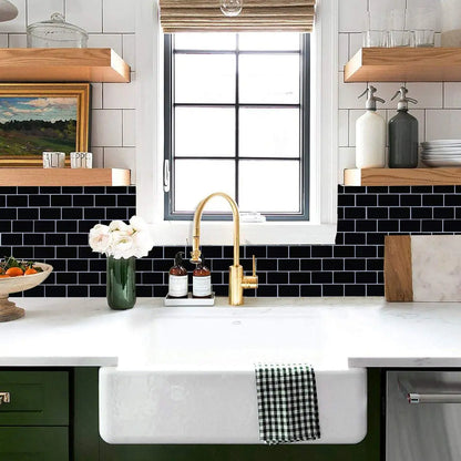 3D Texture Wall Tile Stickers, Self-Adhesive Brick Pattern for Kitchen, Bathroom...5 Pcs